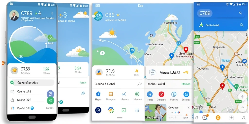 Antarmuka C789 menampilkan informasi cuaca lokal secara jelas dan informatif.
