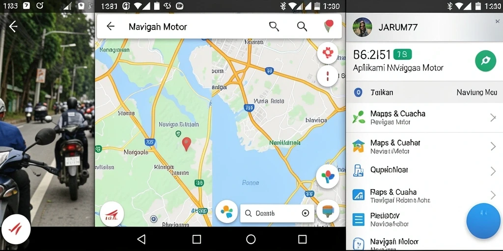 Tampilan antarmuka JARUM77 yang intuitif untuk navigasi motor.