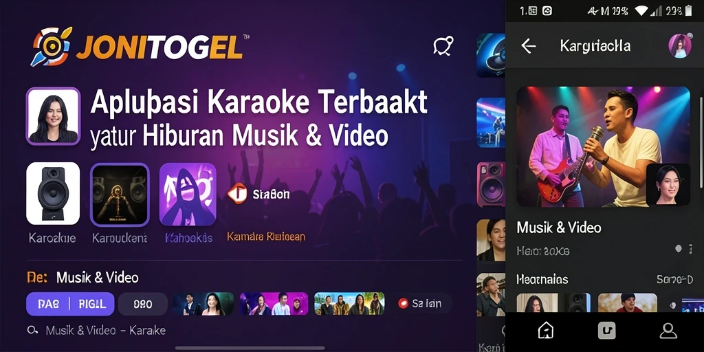 Antarmuka aplikasi JONITOGEL yang sederhana dan mudah digunakan untuk Karaoke.