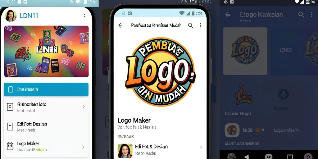 Tampilan antarmuka LDN11 yang intuitif untuk membuat logo.