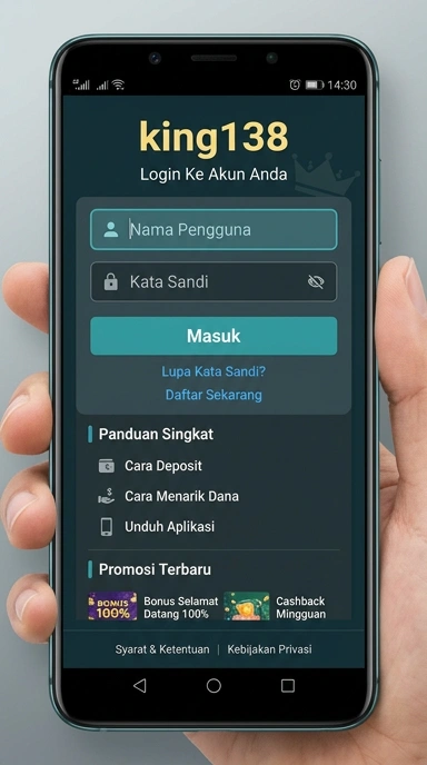 Tampilan halaman login king138